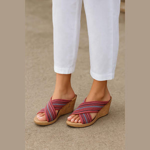 Montego Bay Club Stretchy Studded Platform Wedge, Size 6